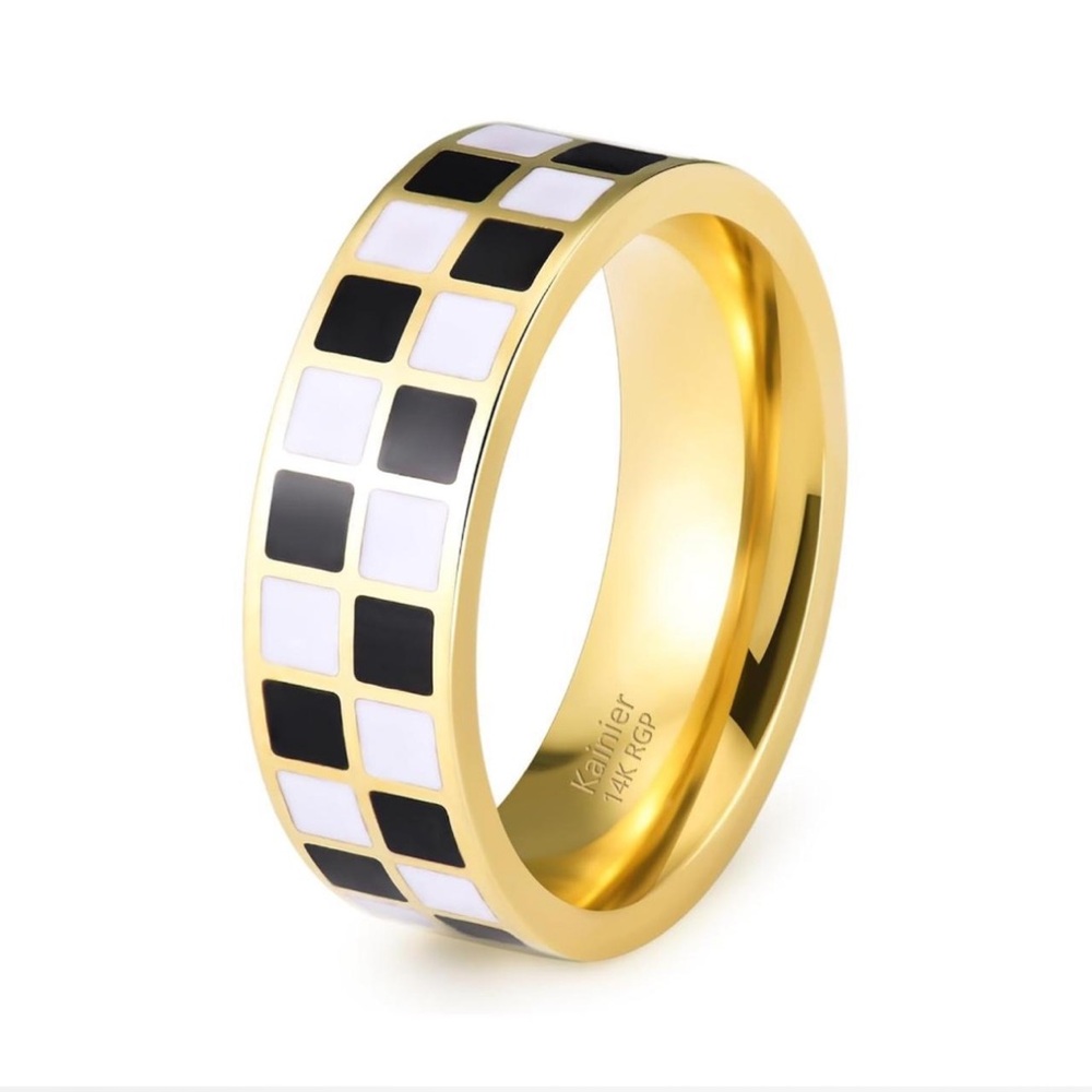 Amazon - checkered gold ring